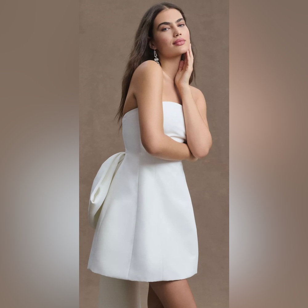 Sachin & Babi Grace Strapless Back-Bow Mini Dress